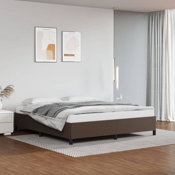vidaXL Bettgestell Braun 160x200 cm Kunstleder