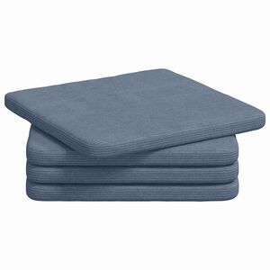 vidaXL Sitzkissen 4 stk. Cordstoff Blau 40 x 40 x 3 cm