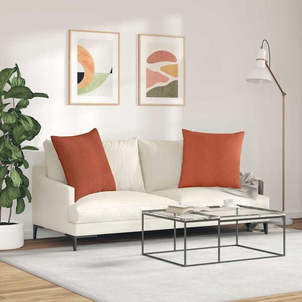 vidaXL Sofakissen 2 Stück Rot-Orange 80 x 80 cm Cordstoff