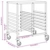 vidaXL Tablettwagen mit 12 GN-Beh&auml;ltern 75x55x87 cm Edelstahl