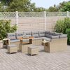 vidaXL Gartensofa-set mit Kissen 12 pcs Beige und Hellgrau Poly-Rattan