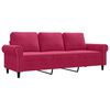 vidaXL 3-Sitzer-Sofa Weinrot 180 cm Samt
