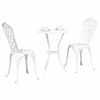 vidaXL Garten Bistro Set 3 pcs Weiß Aluminium