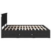 vidaXL Bettrahmen mit Schubladen Schwarz 200 x 200 cm Ingenieurs Holz