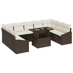 vidaXL Garten-Sofa-Set 10 stk. Braun und Creme