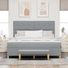 vidaXL Boxspringbett mit Matratze Hellgrau 180 x 200 cm Stoff