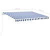 vidaXL Standmarkise Manuell Einziehbar 350x250 cm Blau/Wei&szlig;