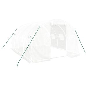 vidaXL Gew&auml;chshaus mit Stahlrahmen Wei&szlig; 12 m&sup2; 4x3x2 m