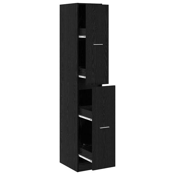 vidaXL Apothekerschrank Schwarz Eichen-Optik 30 x 41 x 174.5 cm