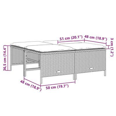 vidaXL Gartenhocker mit Kissen 4 Stk. Beige Poly Rattan