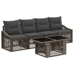 vidaXL Gartensofa-set 5 stk. Grau und Dunkelgrau Poly-Rattan