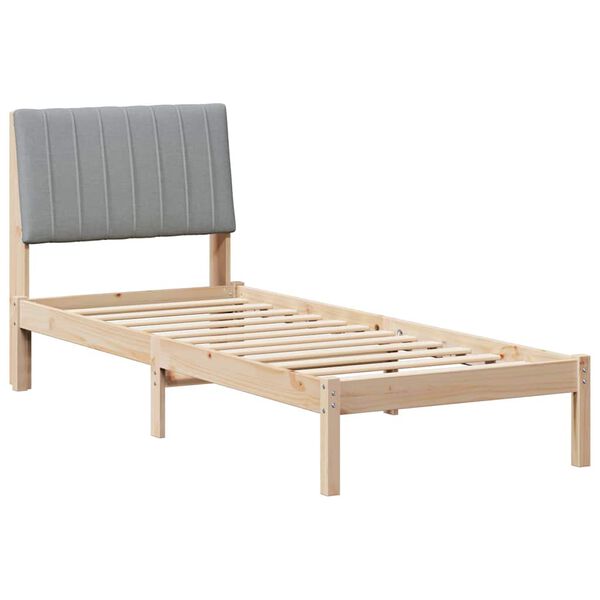 vidaXL Bettrahmen mit Kopfteil Braun 75 x 190 cm Massives Kiefernholz