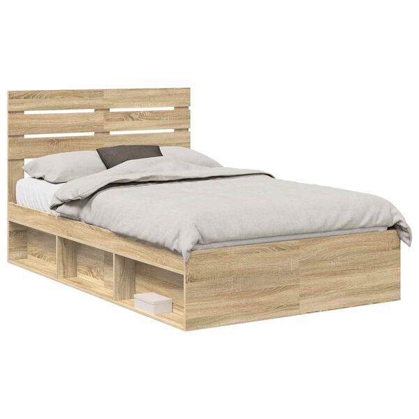 vidaXL Bettrahmen Sonoma 120 x 190 cm Massives Kiefernholz