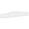 vidaXL Gabionen mit Hochbogen 2 Stk. 400x30x40/60 cm Verzinktes Eisen