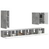 vidaXL TV-Wandregal-Set Wandmontiert 6 pcs Beton Grau