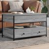vidaXL Couchtisch Grau Sonoma 85x50x50 cm Holzwerkstoff und Metall