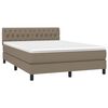 vidaXL Boxspringbett mit Matratze & LED Taupe 140x190 cm Stoff