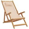 vidaXL Strandstuhl Klappbar Beige Massivholz Eukalyptus und Stoff