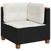 vidaXL 6-tlg. Garten-Sofagarnitur mit Kissen Schwarz Poly Rattan