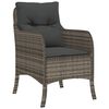 vidaXL 7-tlg. Garten-Essgruppe mit Kissen Grau Poly Rattan
