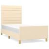 vidaXL Bettgestell ohne Matratze Creme 100x200 cm Stoff