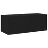 vidaXL TV-Wandschrank mit LED-Leuchten Schwarz 80x35x31 cm