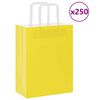 vidaXL Papiertragetaschen 250 Stk. mit Henkeln Gelb 21x11x28 cm