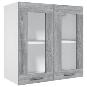 vidaXL H&auml;ngeschrank Lyon Glas Grau Sonoma 60x31x60 cm Holzwerkstoff