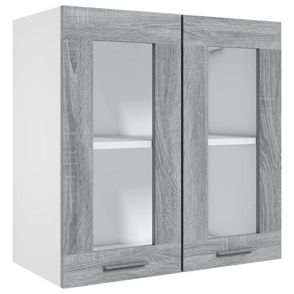 vidaXL H&auml;ngeschrank Lyon Glas Grau Sonoma 60x31x60 cm Holzwerkstoff
