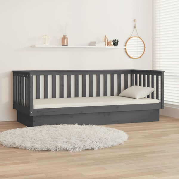 vidaXL Tagesbett Grau 80x200 cm Massivholz Kiefer
