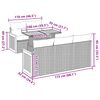 vidaXL 6-tlg. Garten-Sofagarnitur mit Kissen Grau Poly Rattan Akazie