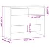 vidaXL Konsolentisch Schwarz Eichen-Optik 100 x 35 x 76,5 cm