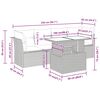 vidaXL 5-tlg. Garten-Sofagarnitur mit Kissen Beige Poly Rattan