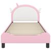 vidaXL Kinderbettgestell mit Kopfteil mit Kopfteil Rosa 80 x 200 cm PU