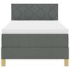 vidaXL LED Boxspringbett mit Matratze Dunkelgrau 100 x 200 cm Stoff