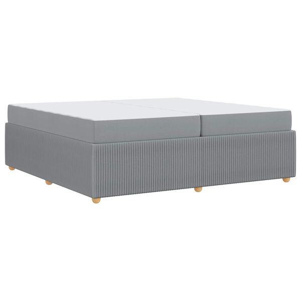 vidaXL Bettrahmen mit Matratze Hellgrau 200 x 200 cm Stoff