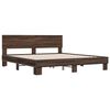 vidaXL Bettgestell Braun Eichen-Optik 200x200 cm Holzwerkstoff Metall