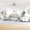 vidaXL Wohnzimmer Couch 3 pcs Hellgrau 194 x 74,5 x 70,5 cm Samt