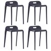 vidaXL Stapelbare Hocker 4 Stk. Schwarz Kunststoff