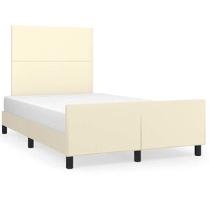 vidaXL Bettgestell ohne Matratze Creme 120x190 cm Kunstleder