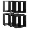vidaXL W&uuml;rfelregale 6 Stk. Hochglanz-Schwarz 30x15x30 cm