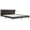 vidaXL Bettgestell mit LED Dunkelgrau Sackleinen 180x200 cm