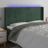 vidaXL LED Kopfteil Dunkelgr&uuml;n 163x16x118/128 cm Samt