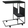 vidaXL Beistelltisch mit Rollen Schwarz 55x36x63,5 cm Holzwerkstoff