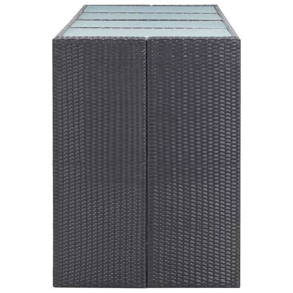 vidaXL 9-tlg. Gartenbar-Set Poly Rattan Schwarz