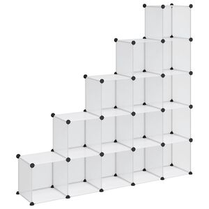 vidaXL Regalsystem mit 15 W&uuml;rfeln Transparent PP