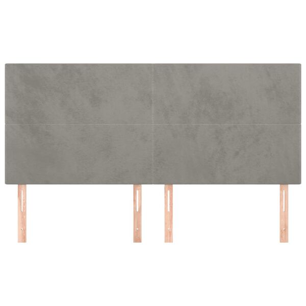 vidaXL Kopfteil Hellgrau 200 x 5 x 118/128 cm Samt