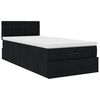 vidaXL Ottomane Bett mit Matratze & LEDs Schwarz 80x200 cm Stoff
