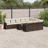 vidaXL 11-tlg. Garten-Sofagarnitur mit Kissen Braun Poly Rattan