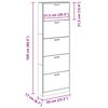 vidaXL Schuhschrank mit 5 Schuhkippern Wei&szlig; Holz